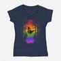Pride Butterfly-Womens-V-Neck-Tee-fanfabio