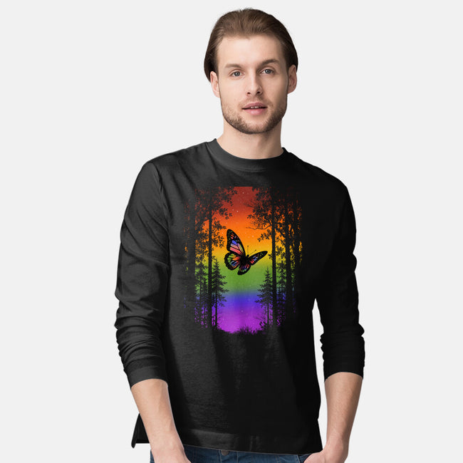 Pride Butterfly-Mens-Long Sleeved-Tee-fanfabio