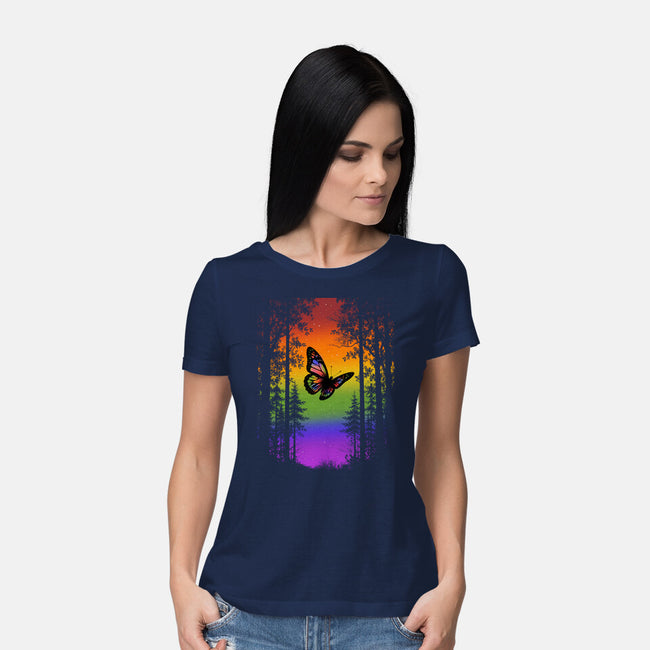 Pride Butterfly-Womens-Basic-Tee-fanfabio