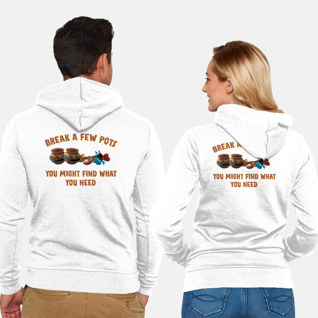 Break A Few Pots-Unisex-Zip-Up-Sweatshirt-rmatix
