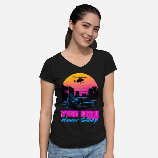 Never Sleep-Womens-V-Neck-Tee-rmatix