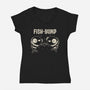 Fish Bump-Womens-V-Neck-Tee-turborat14