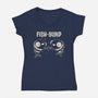 Fish Bump-Womens-V-Neck-Tee-turborat14