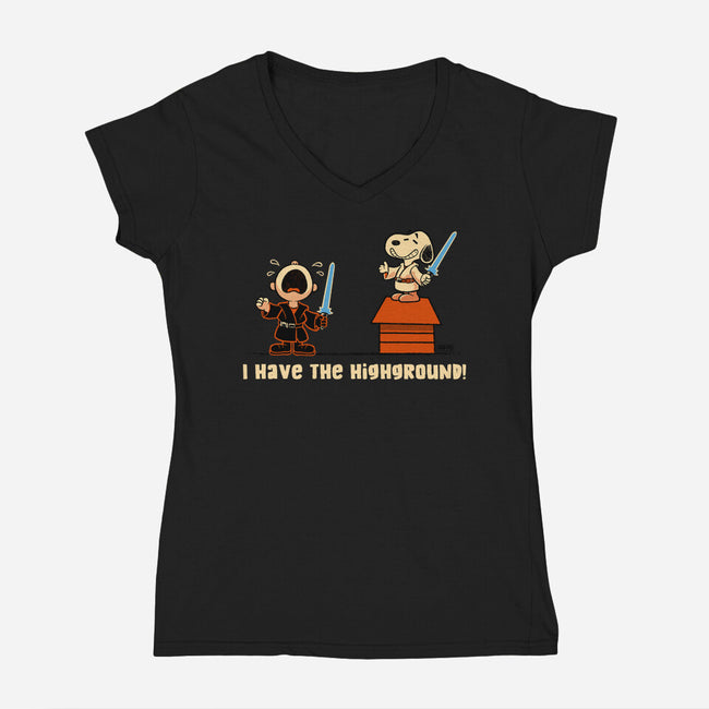 I Have The Highground-Womens-V-Neck-Tee-worlddominationforcats