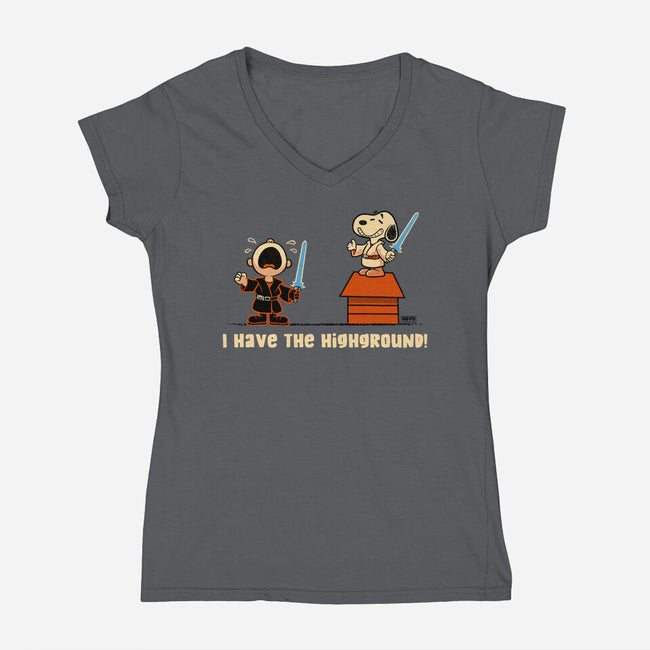 I Have The Highground-Womens-V-Neck-Tee-worlddominationforcats