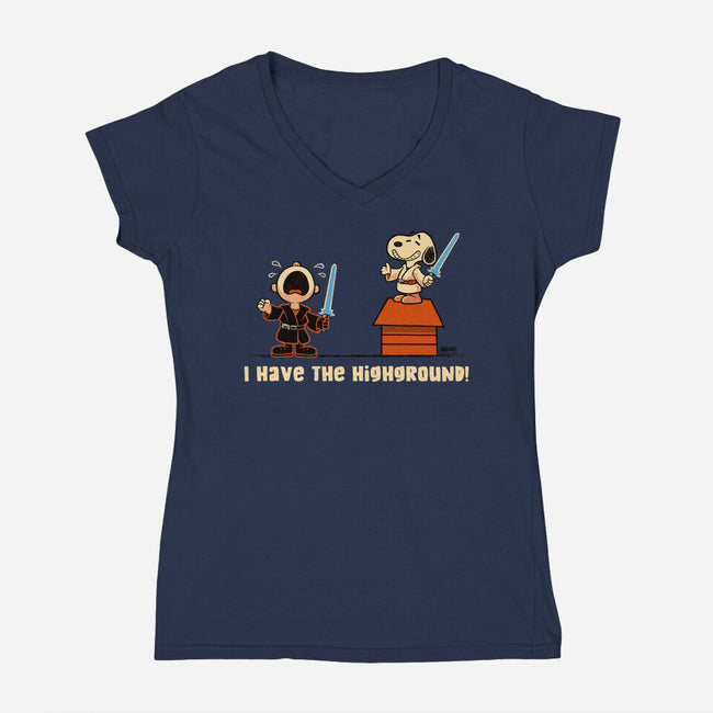 I Have The Highground-Womens-V-Neck-Tee-worlddominationforcats