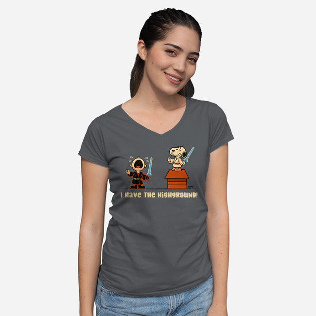 I Have The Highground-Womens-V-Neck-Tee-worlddominationforcats