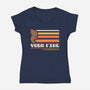 Yoga Fire-Womens-V-Neck-Tee-spoilerinc