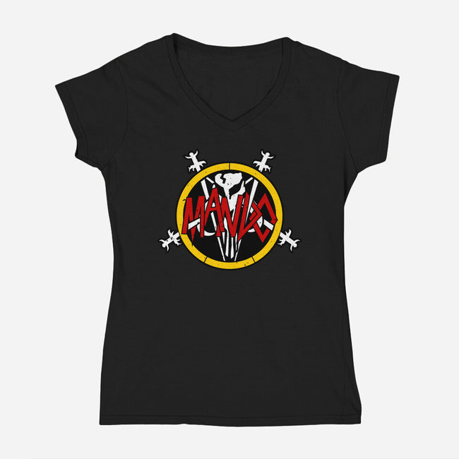 The Beroya Skull-Womens-V-Neck-Tee-spoilerinc