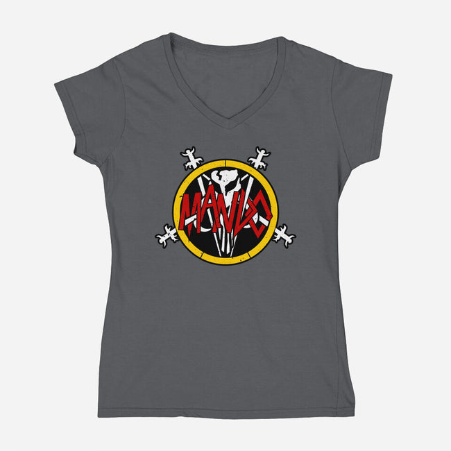 The Beroya Skull-Womens-V-Neck-Tee-spoilerinc