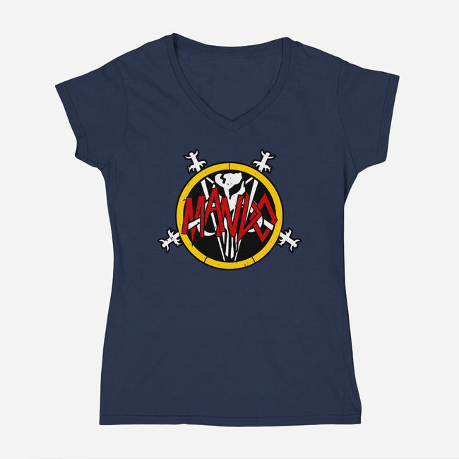 The Beroya Skull-Womens-V-Neck-Tee-spoilerinc