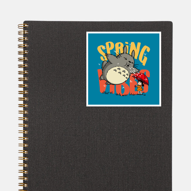 Spring Vibes Totoro-None-Glossy-Sticker-OPIPPI