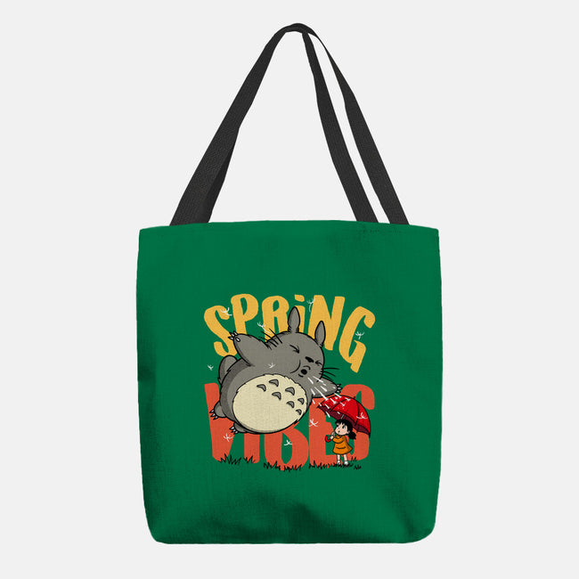 Spring Vibes Totoro-None-Basic Tote-Bag-OPIPPI