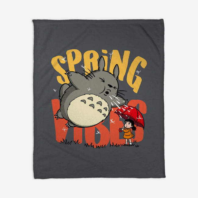 Spring Vibes Totoro-None-Fleece-Blanket-OPIPPI