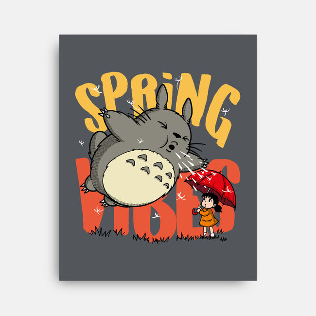 Spring Vibes Totoro-None-Stretched-Canvas-OPIPPI
