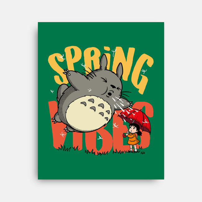 Spring Vibes Totoro-None-Stretched-Canvas-OPIPPI