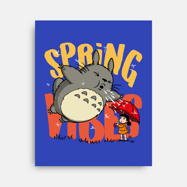 Spring Vibes Totoro-None-Stretched-Canvas-OPIPPI