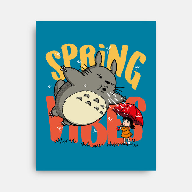 Spring Vibes Totoro-None-Stretched-Canvas-OPIPPI