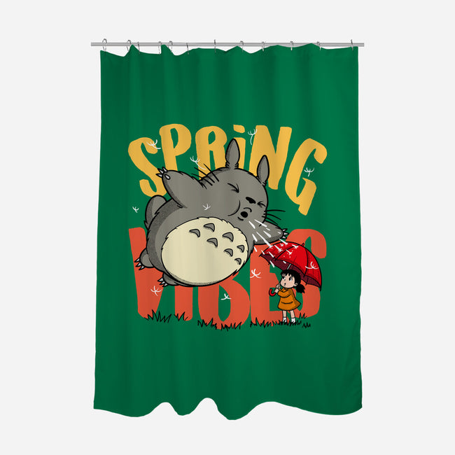 Spring Vibes Totoro-None-Polyester-Shower Curtain-OPIPPI