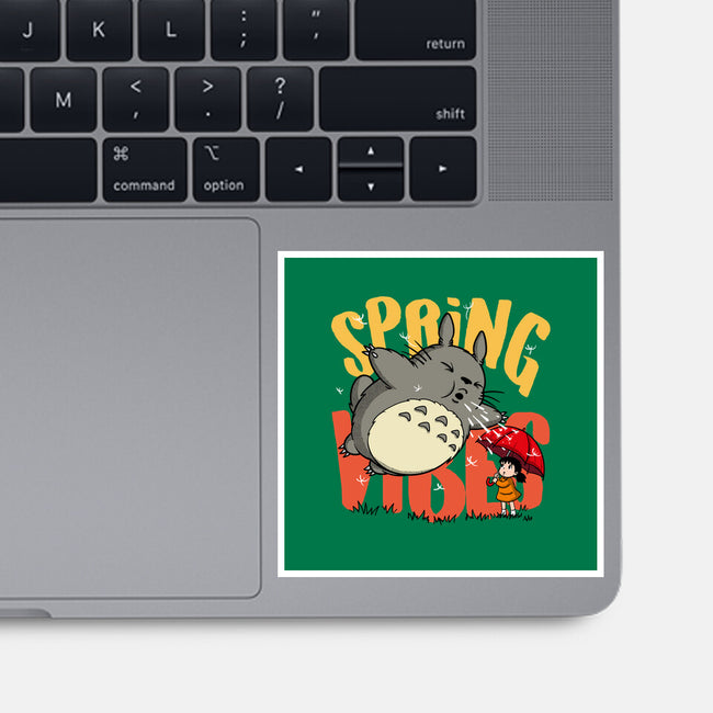 Spring Vibes Totoro-None-Glossy-Sticker-OPIPPI