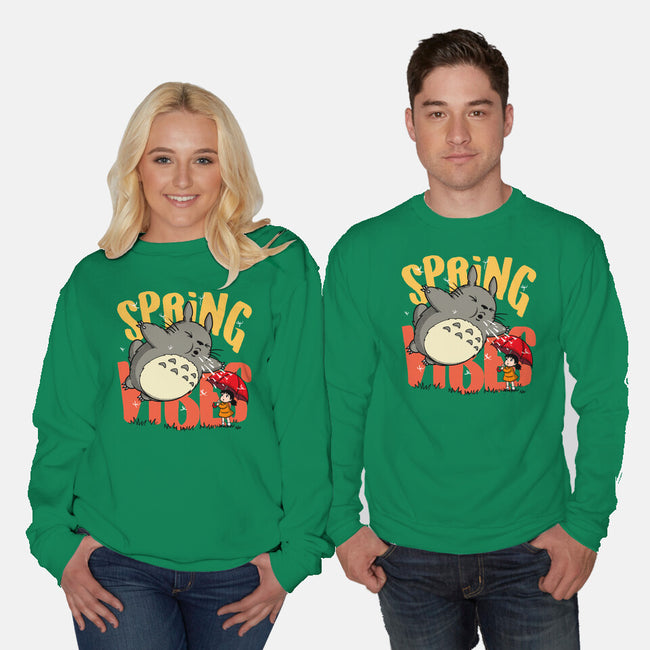 Spring Vibes Totoro-Unisex-Crew Neck-Sweatshirt-OPIPPI