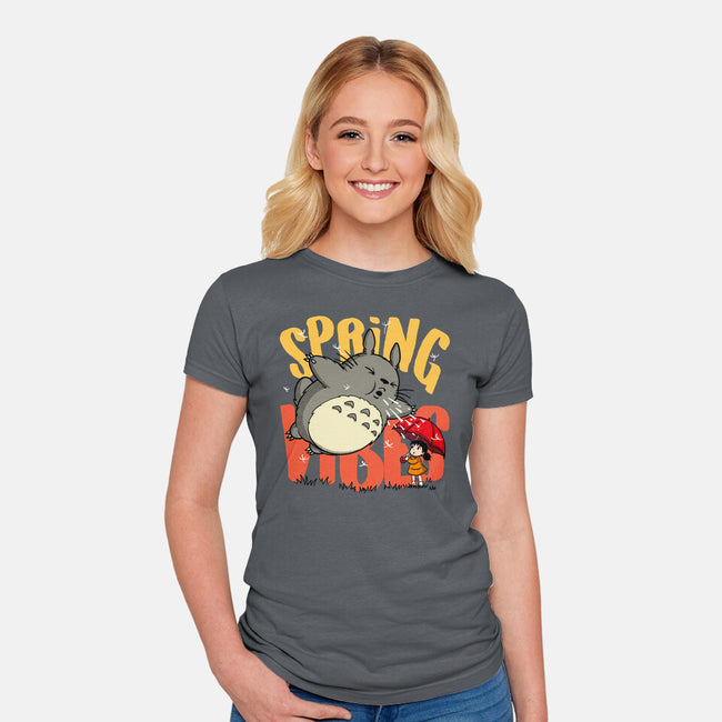 Spring Vibes Totoro-Womens-Fitted-Tee-OPIPPI