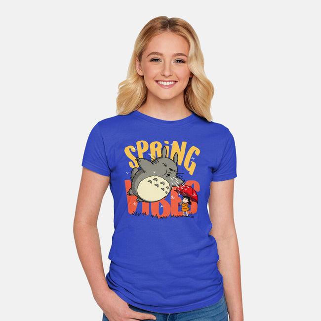 Spring Vibes Totoro-Womens-Fitted-Tee-OPIPPI