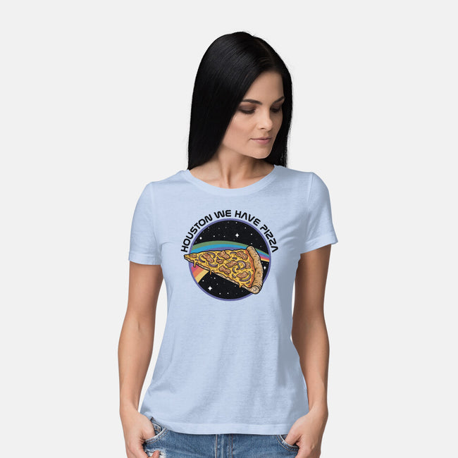 Houston We Have Pizza-Womens-Basic-Tee-OPIPPI