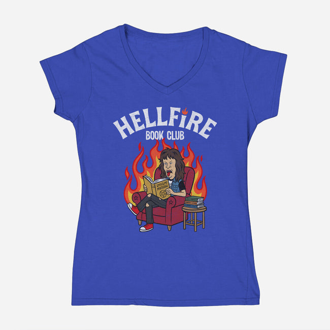 Hellfire Book Club-Womens-V-Neck-Tee-OPIPPI