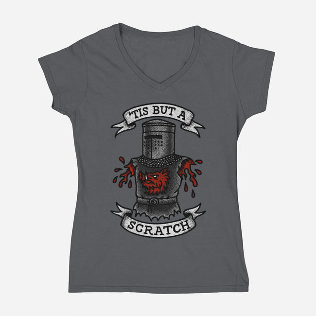 Black Knight Tattoo-Womens-V-Neck-Tee-OPIPPI