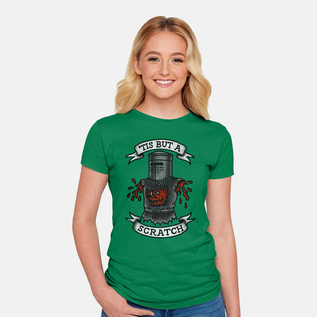 Black Knight Tattoo-Womens-Fitted-Tee-OPIPPI