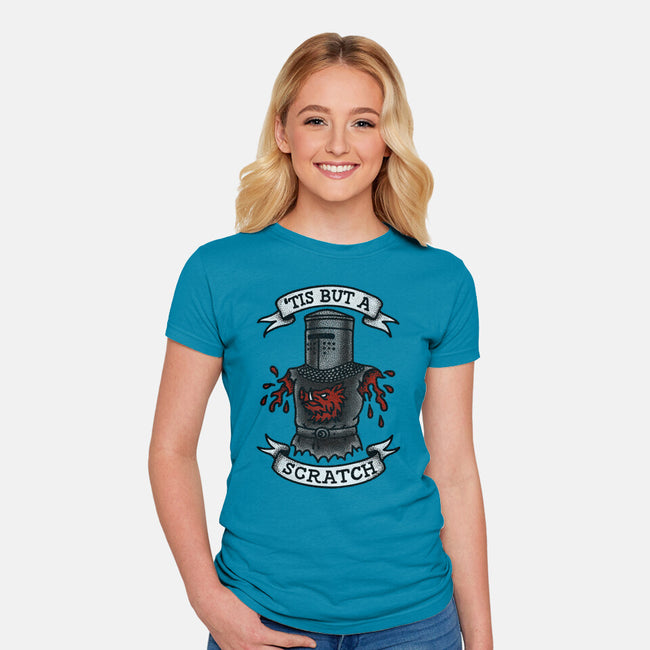 Black Knight Tattoo-Womens-Fitted-Tee-OPIPPI