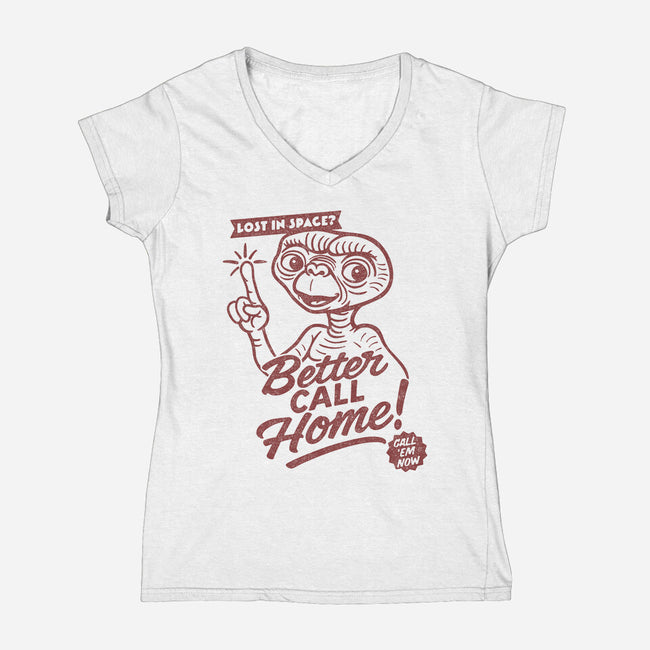 Better Call Home-Womens-V-Neck-Tee-OPIPPI