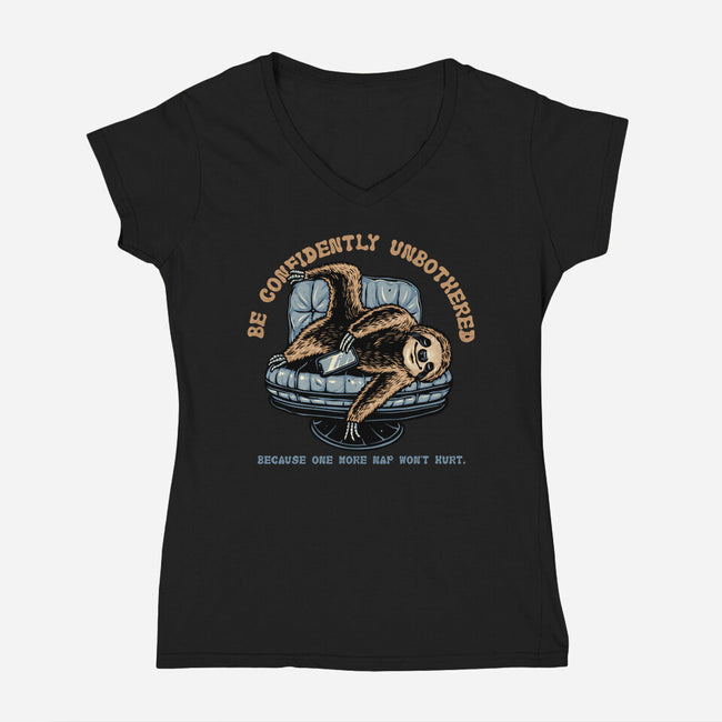Confidently Unbothered-Womens-V-Neck-Tee-glitchygorilla