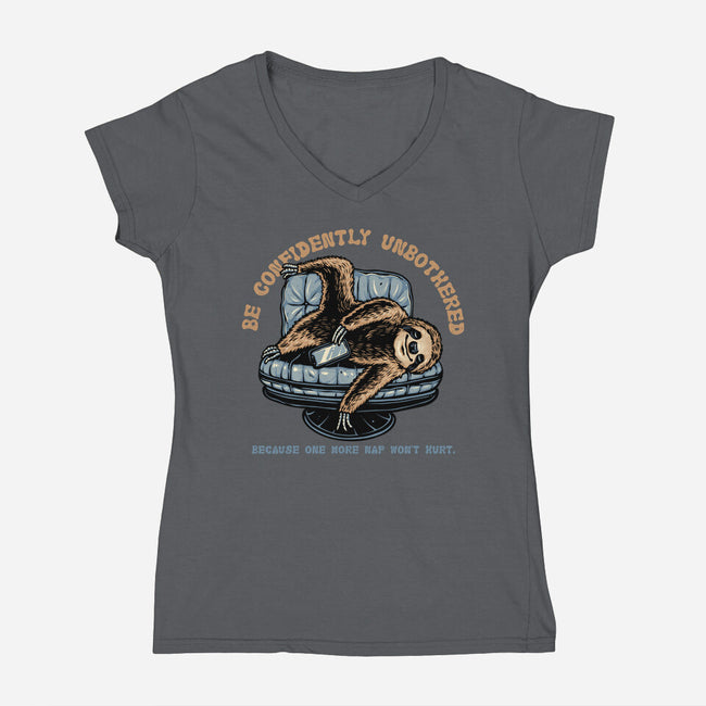 Confidently Unbothered-Womens-V-Neck-Tee-glitchygorilla