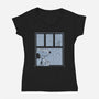 Rainy Day Beagle-Womens-V-Neck-Tee-Studio Mootant