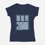 Rainy Day Beagle-Womens-V-Neck-Tee-Studio Mootant