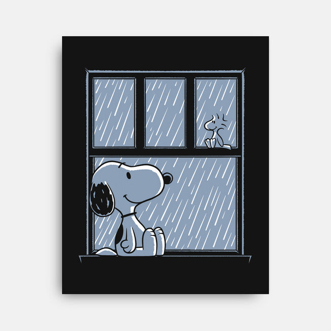 Rainy Day Beagle-None-Stretched-Canvas-Studio Mootant