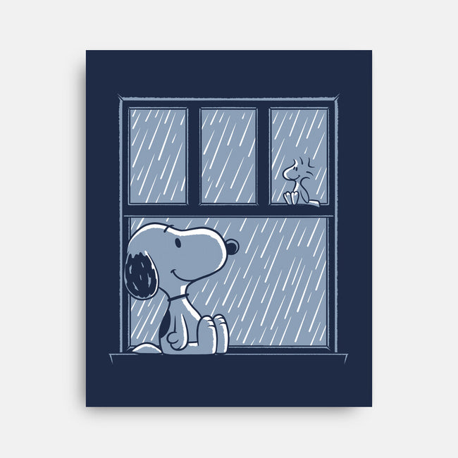 Rainy Day Beagle-None-Stretched-Canvas-Studio Mootant