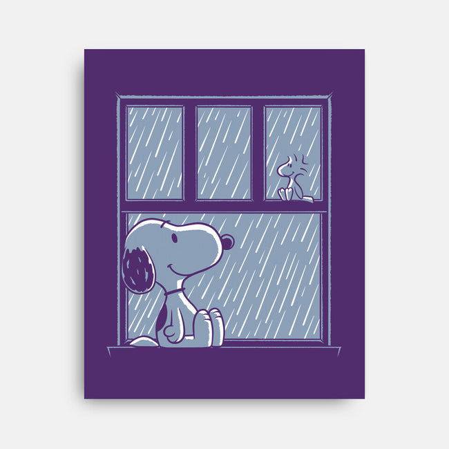 Rainy Day Beagle-None-Stretched-Canvas-Studio Mootant