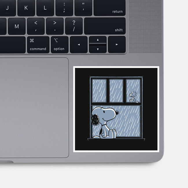 Rainy Day Beagle-None-Glossy-Sticker-Studio Mootant