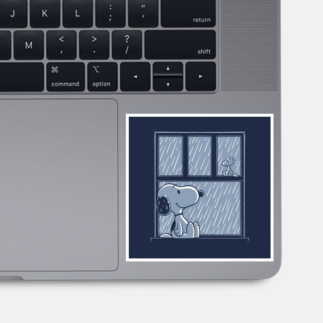 Rainy Day Beagle-None-Glossy-Sticker-Studio Mootant