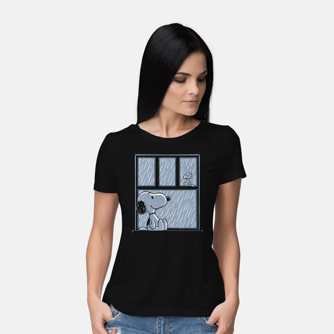 Rainy Day Beagle-Womens-Basic-Tee-Studio Mootant