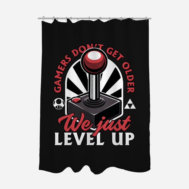 Joystick Gamer Level UP-None-Polyester-Shower Curtain-Studio Mootant