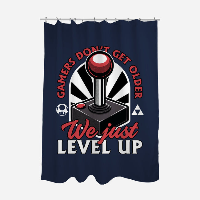 Joystick Gamer Level UP-None-Polyester-Shower Curtain-Studio Mootant
