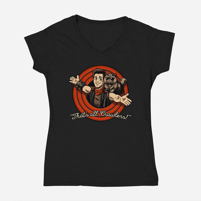 Dungeon Book Vintage Toon-Womens-V-Neck-Tee-Studio Mootant