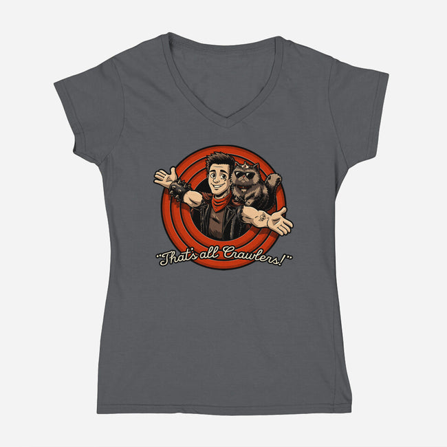 Dungeon Book Vintage Toon-Womens-V-Neck-Tee-Studio Mootant