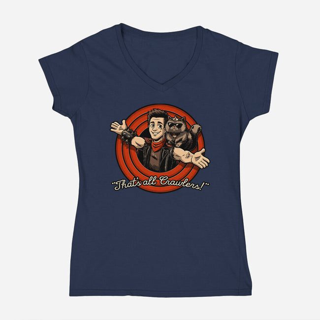 Dungeon Book Vintage Toon-Womens-V-Neck-Tee-Studio Mootant