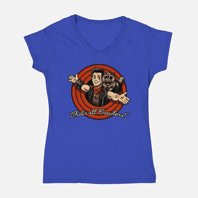 Dungeon Book Vintage Toon-Womens-V-Neck-Tee-Studio Mootant