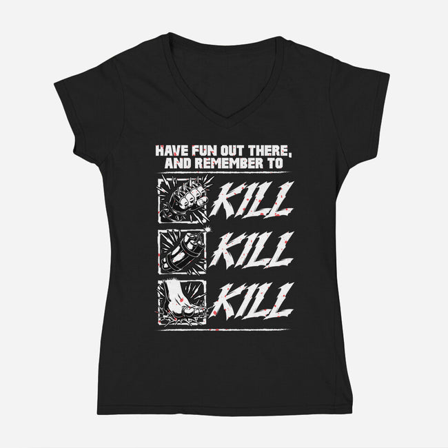 Dungeon Book Kill Quote-Womens-V-Neck-Tee-Studio Mootant
